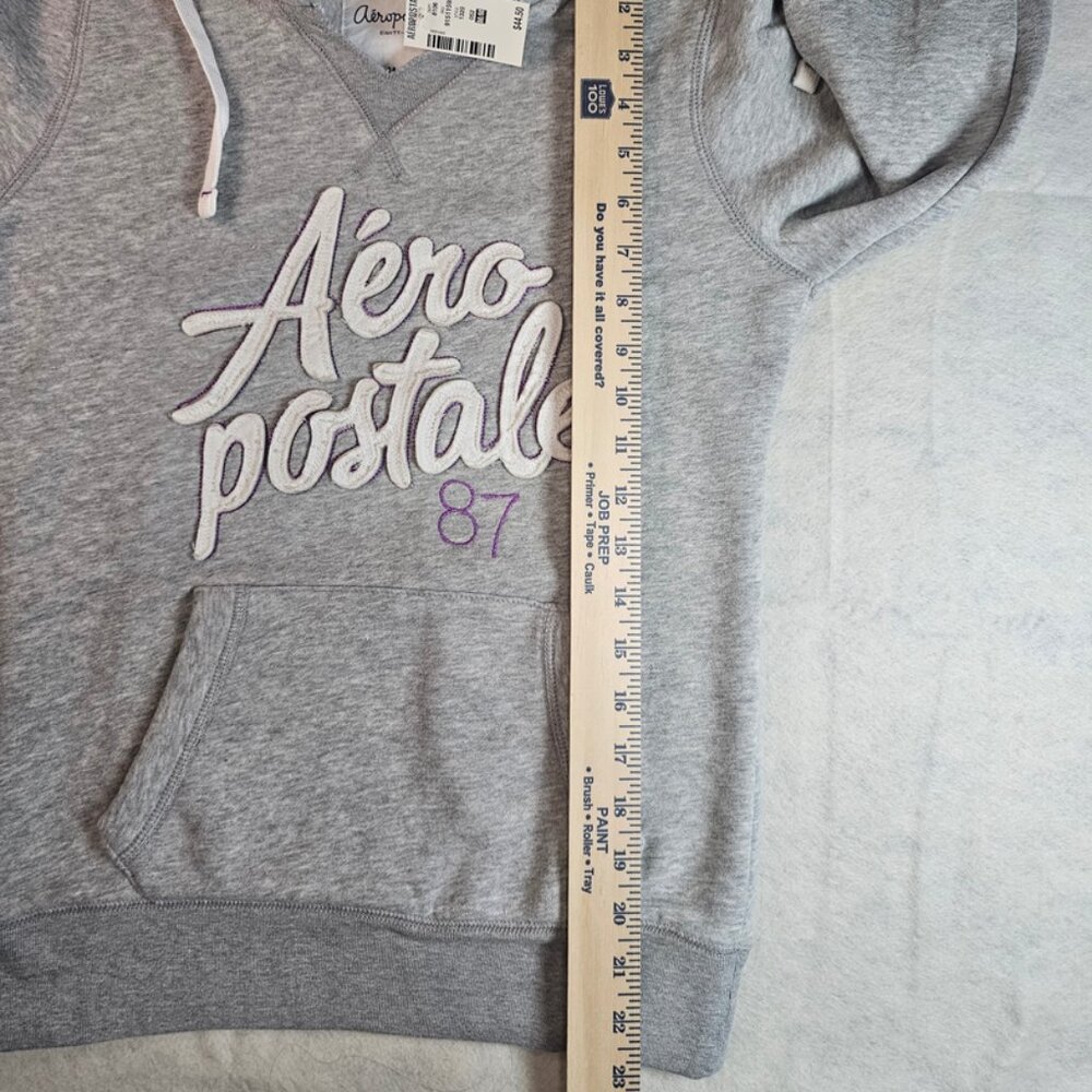 NEW Aeropostale 87 Pullover Hoodie – Casual, Cozy Streetwear Gray Size Medium - Picture 5 of 6